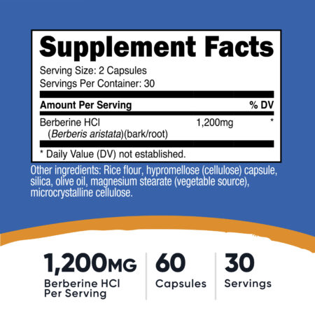 Nutricost Berberina 60 Cápsulas (600 mg por Cápsula) — foto 3
