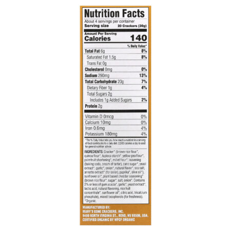 Marys Gone Crackers Biscoitos Cheezee Orgânicos para Lanche Cheddar 113 g (4 oz) — foto 2