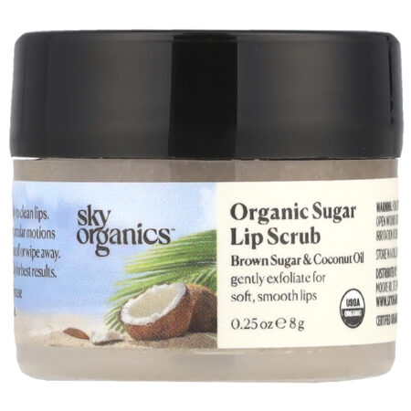 Sky Organics Esfoliante Labial de Açúcar Orgânico Açúcar Mascavo e Óleo de Coco 8 g (025 oz) — foto 1