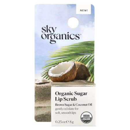 Sky Organics Esfoliante Labial de Açúcar Orgânico Açúcar Mascavo e Óleo de Coco 8 g (025 oz) — foto 2
