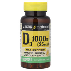 Mason Natural Vitamina D3 25 mcg (1.000 UI) 120 Cápsulas Softgel