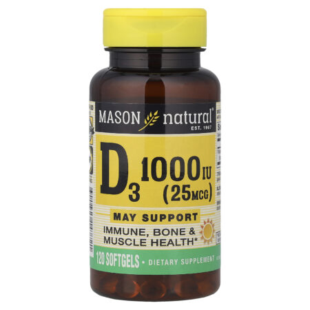 Mason Natural Vitamina D3 25 mcg (1.000 UI) 120 Cápsulas Softgel — foto 1