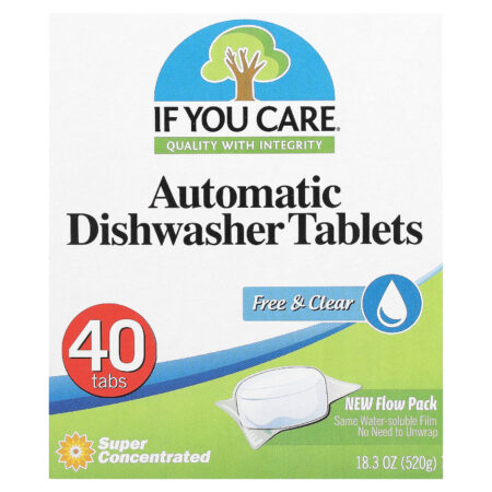 If You Care Pastilhas para Lava-Louças Automática Free & Clear 40 Comprimidos 520 g (183 oz) — foto 1 If You Care Pastilhas para Lava-Louças Automática Free & Clear 40 Comprimidos 520 g (183 oz) — foto 1