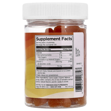 Swanson Vitamins Gomas de Vitamina C Laranja 60 Gomas — foto 2