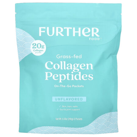 Further Food Peptídeos de Colágeno de Gado Criado no Pasto Sem Sabor 12 Embalagens 20 g (071 oz) Cada — foto 1