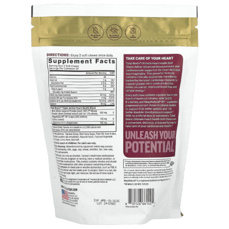 Force Factor Total Beets® com CoQ10 para a Saúde Definitiva do Coração Cereja Negra 60 Cápsulas Mastigáveis de Superalimentos — foto 2