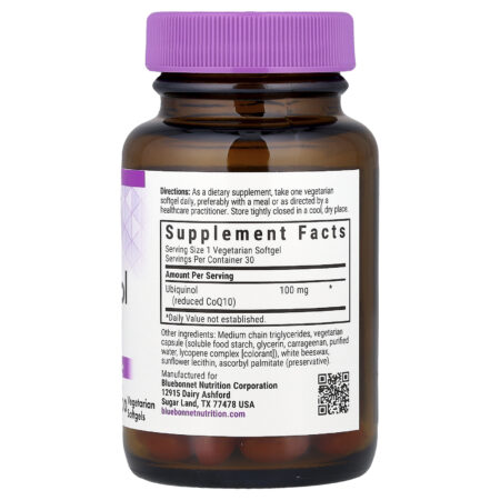 Bluebonnet Nutrition Ubiquinol CoQ10 100 mg 30 Cápsulas Softgel Vegetarianas — foto 2