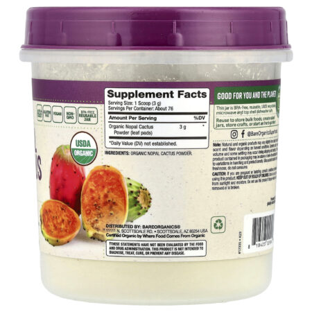 BareOrganics Cacto Nopal Orgânico em Pó 227 g (8 oz) — foto 2