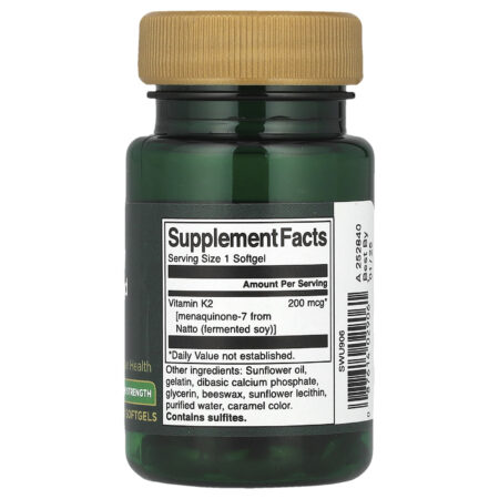 Swanson Vitamins Real Food K2 Força Máxima 200 mcg 30 Cápsulas Softgel — foto 2