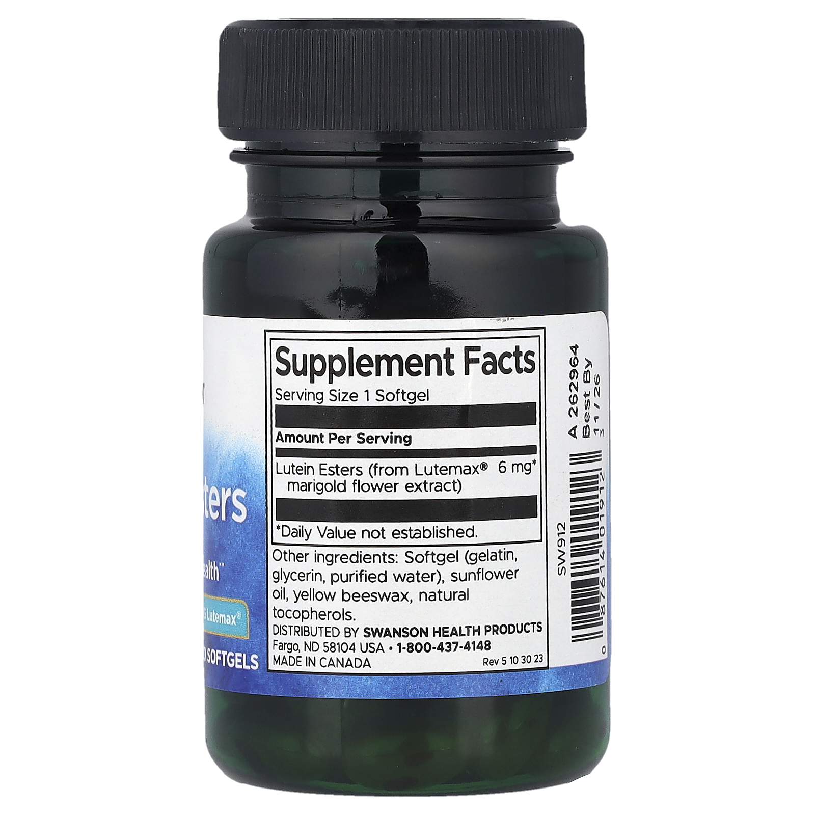 Swanson Vitamins Ésteres de Luteína 6 mg 100 Cápsulas Softgel — foto 2 Swanson Vitamins Ésteres de Luteína 6 mg 100 Cápsulas Softgel - Imagem 2