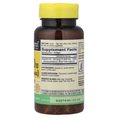 Mason Natural Vitamina D3 25 mcg (1.000 UI) 120 Cápsulas Softgel — foto 2