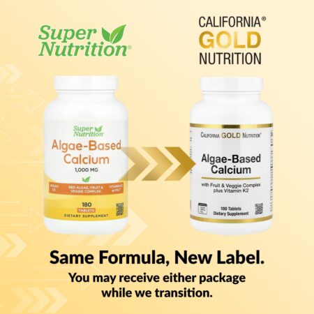 California Gold Nutrition Cálcio à Base de Algas com Cálcio Vitamina D3 e Magnésio Morango Framboesa e Mirtilo Orgânicos 180 Comprimidos — foto 3