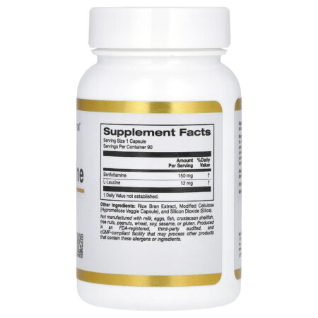 California Gold Nutrition Benfotiamina com L-Leucina 150 mg 90 Cápsulas Vegetais — foto 2