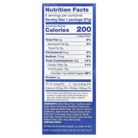 Natures Bakery Barra de Figo Mirtilo 6 Embalagens Individuais 57 g (2 oz) Cada — foto 2