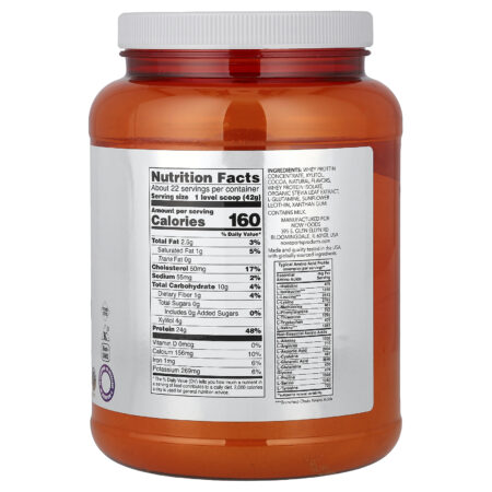 NOW Foods Sports Whey Protein em Pó Chocolate Cremoso 907 g (2 lb) — foto 2