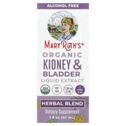 MaryRuths Extrato Líquido Orgânico para Rins e Bexiga Sem Álcool 30 ml (1 fl oz)