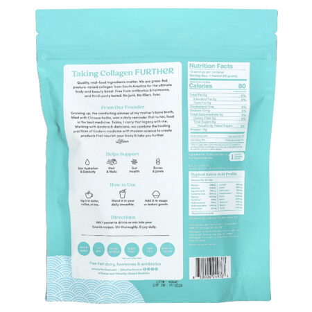 Further Food Peptídeos de Colágeno de Gado Criado no Pasto Sem Sabor 12 Embalagens 20 g (071 oz) Cada — foto 2