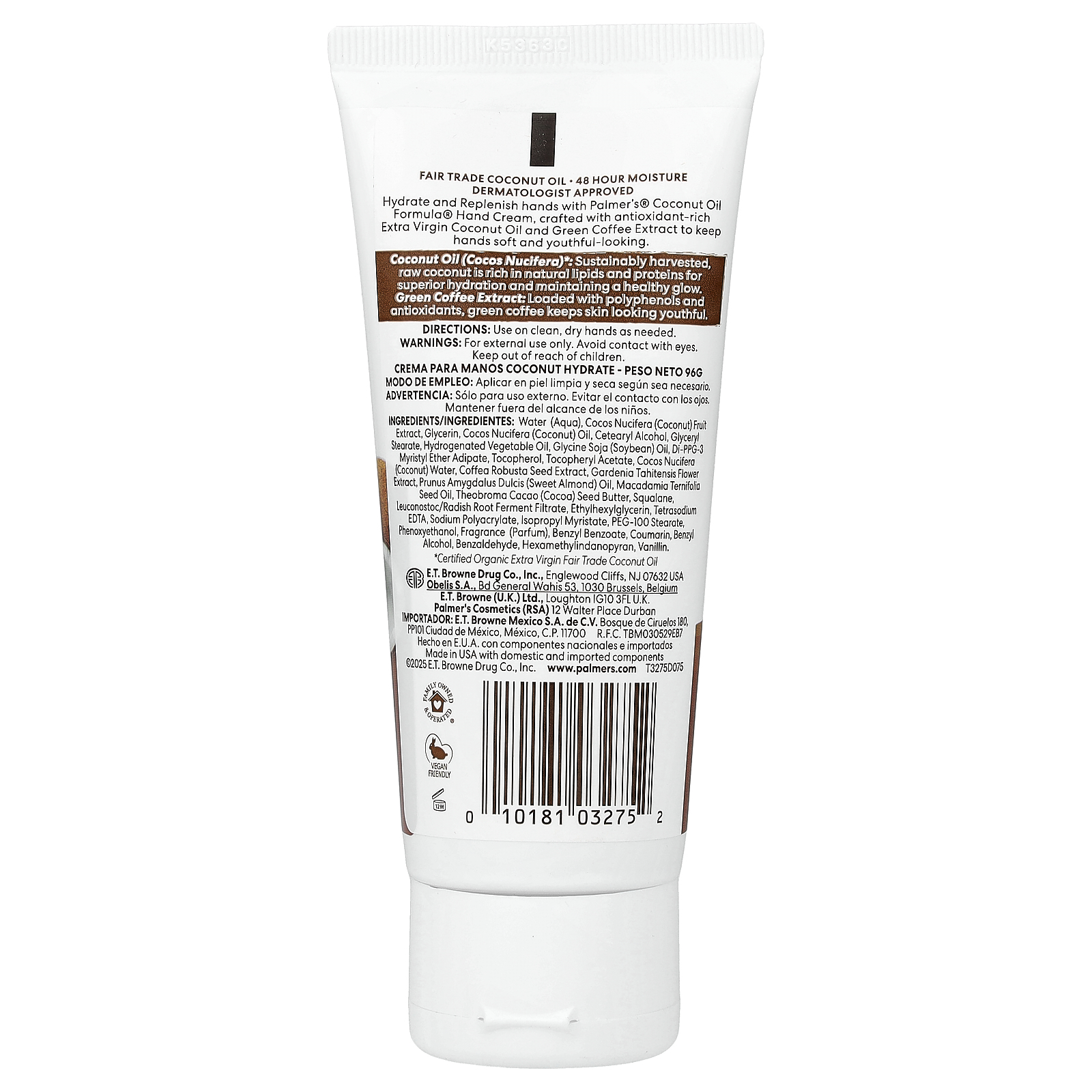 Palmers Coconut Oil Formula® com Vitamina E Creme para as Mãos 96 g (34 oz) — foto 2 Palmers Coconut Oil Formula® com Vitamina E Creme para as Mãos 96 g (34 oz) - Imagem 2