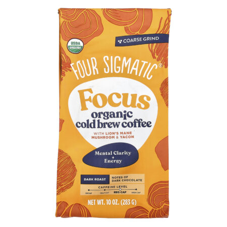 Four Sigmatic Focus Café Orgânico Frio com Juba-de-Leão Cogumelo e Yacon Moagem Grossa Torra Escura 283 g (10 oz) — foto 1 Four Sigmatic Focus Café Orgânico Frio com Juba-de-Leão Cogumelo e Yacon Moagem Grossa Torra Escura 283 g (10 oz) — foto 1