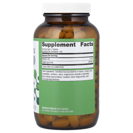 Metagenics Cloridrato de Betaína + Pepsina SpectraZyme® 270 Comprimidos — foto 2