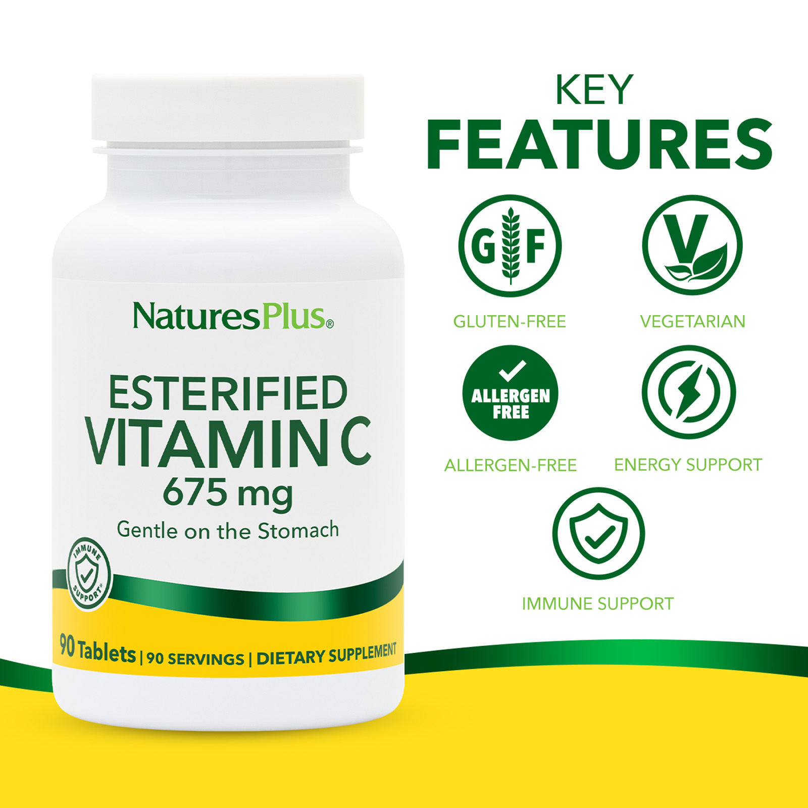 NaturePlus Vitamina C Esterificada 675 mg 90 Comprimidos — foto 3 NaturePlus Vitamina C Esterificada 675 mg 90 Comprimidos - Imagem 3