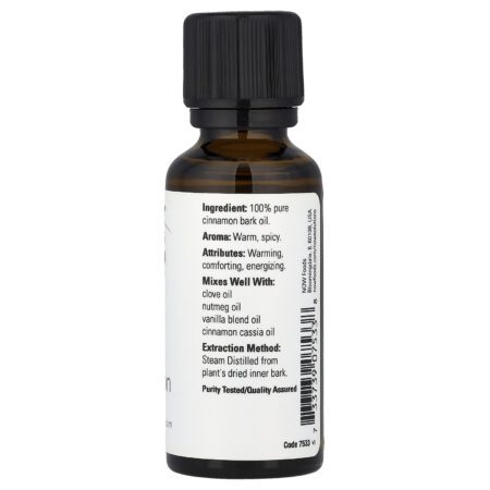 NOW Foods Óleos essenciais casca de canela 1 fl oz (30 ml) - Imagem 2