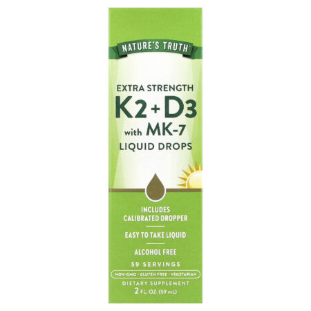 Natures Truth K2 + D3 com MK-7 Liquid Drops 59 ml (2 fl oz) — foto 1