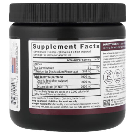 Force Factor Total Beets Bebida Original em Pó Romã 210 g (74 oz) — foto 2