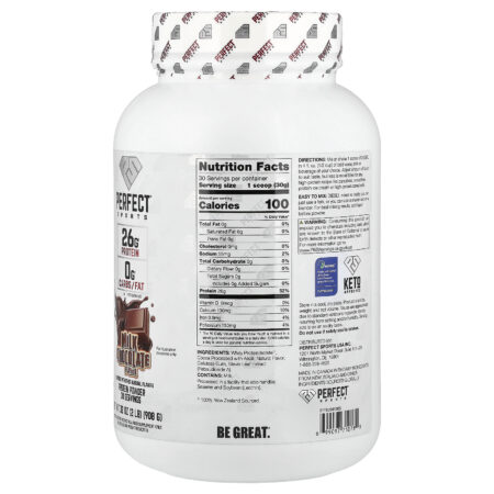 PERFECT Sports Óleo de Whey Isolado de Whey da Nova Zelândia Chocolate ao Leite 908 g (2 lb) — foto 2