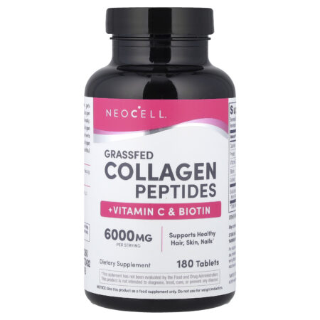 NeoCell Peptídeos de Colágeno de Gado Criado no Pasto + Vitamina C e Biotina 180 Comprimidos — foto 1