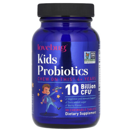 LoveBug Probiotics Probióticos para Crianças Acima de 4 Anos Frutos Silvestres 10 Bilhões de UFCs 30 Comprimidos Mastigáveis - Imagem 3