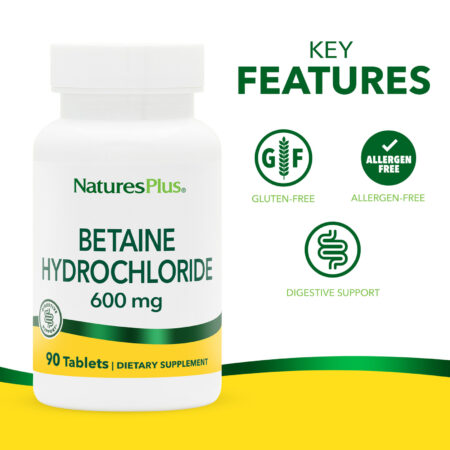 NaturePlus Cloridrato de Betaína 600 mg 90 Comprimidos — foto 3 NaturePlus Cloridrato de Betaína 600 mg 90 Comprimidos — foto 3