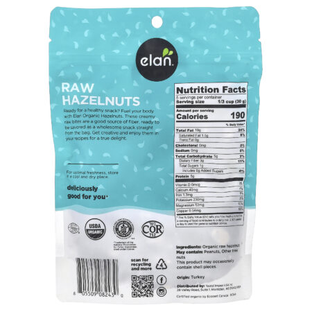Elan Avelãs Orgânicas Cruas 165 g (58 oz) — foto 2