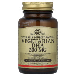 Solgar Ômega 3 de Fonte Natural DHA Vegetariano 200 mg 50 Cápsulas Gelatinosas Vegetarianas