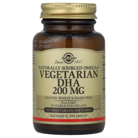 Solgar Ômega 3 de Fonte Natural DHA Vegetariano 200 mg 50 Cápsulas Gelatinosas Vegetarianas — foto 1