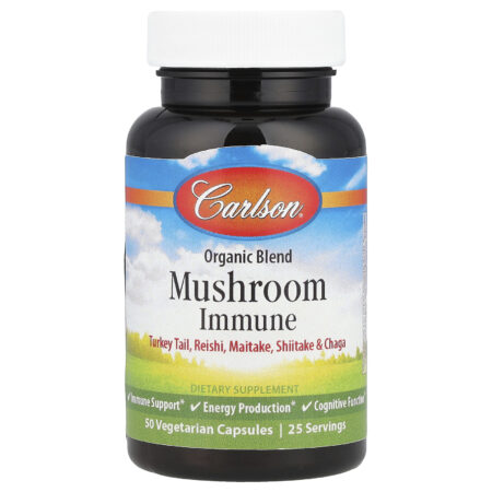 Carlson Mistura Orgânica para Imunidade a Cogumelos 50 Cápsulas Vegetarianas — foto 1