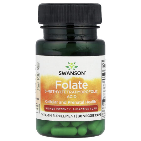 Swanson Vitamins Folato 30 Cápsulas Vegetais (1.360 mcg DFE por Cápsula) — foto 1