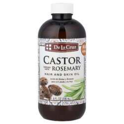 De La Cruz Óleo para Cabelos e Pele Rícino com Infusão de Alecrim 236 ml (8 fl oz)