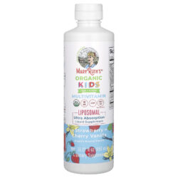 MaryRuths Organic Kids Multivitamínico Lipossomal 4–13 Anos Morango Cereja e Baunilha 450 ml (1522 fl oz)