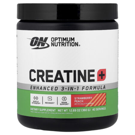 Optimum Nutrition Creatina+ Morango e Pêssego 360 g (1269 oz) — foto 1