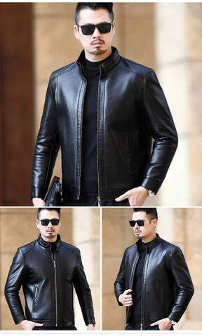 Jaqueta Masculina de Couro Michigan Elegante