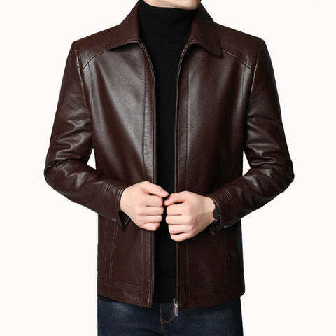 Jaqueta Masculina de Couro Michigan Elegante