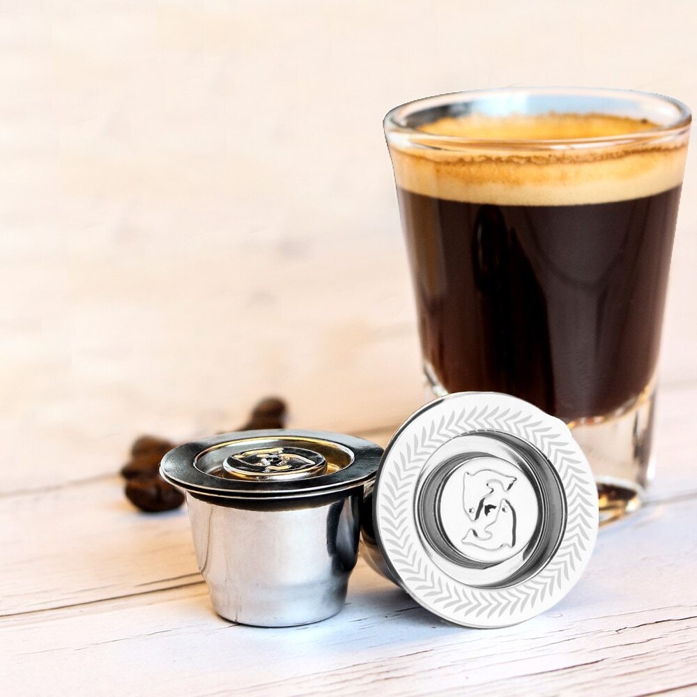 Icafilascapsule para nespresso reutilizável 2 em 1 uso cápsula recarregável creme espresso reutilizável filtro de café recarregável|Filtros de café| - AliExpress