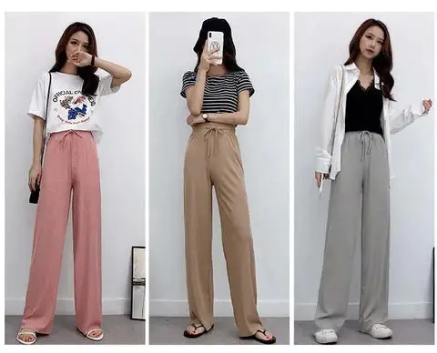 Kit com 3 Calças Sutileza em Seda Gelo - Nova Tendência Moda Primavera Verão