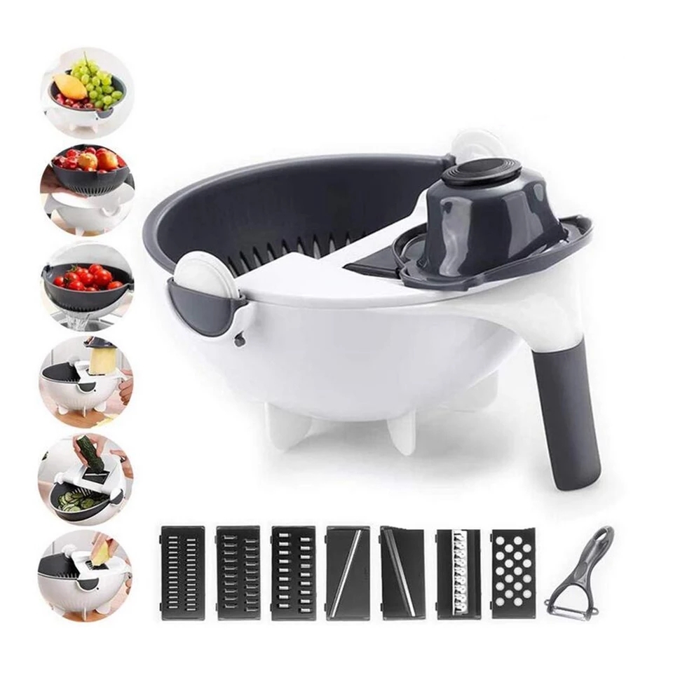 Cortador Fatiador Ralador De Legumes Manual Multifuncional 9 Em 1 ...