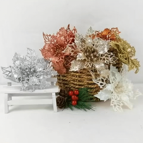 Kit 5 Flores Decoração para Natal