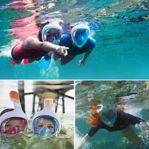 Máscara de Mergulho Snorkel com Suporte para Câmera GoPro