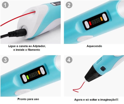 Caneta de Impressão 3D Mágica - DIY - achatudostore