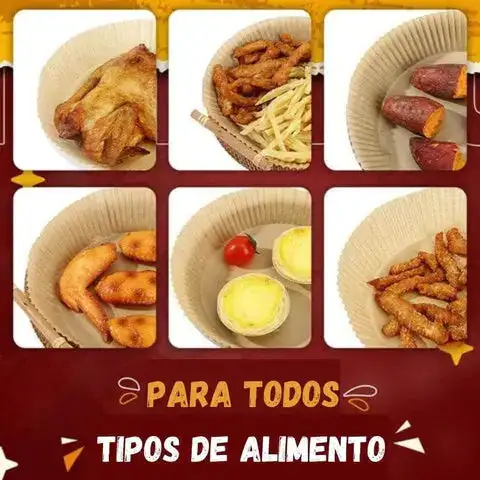 Forro de Papel Protetor Antiaderente para Air Fryer